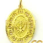Oval Pendant with Khanda