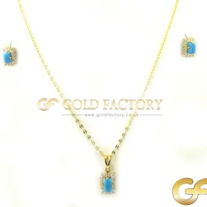 Turquoise Pendant Set & Chain