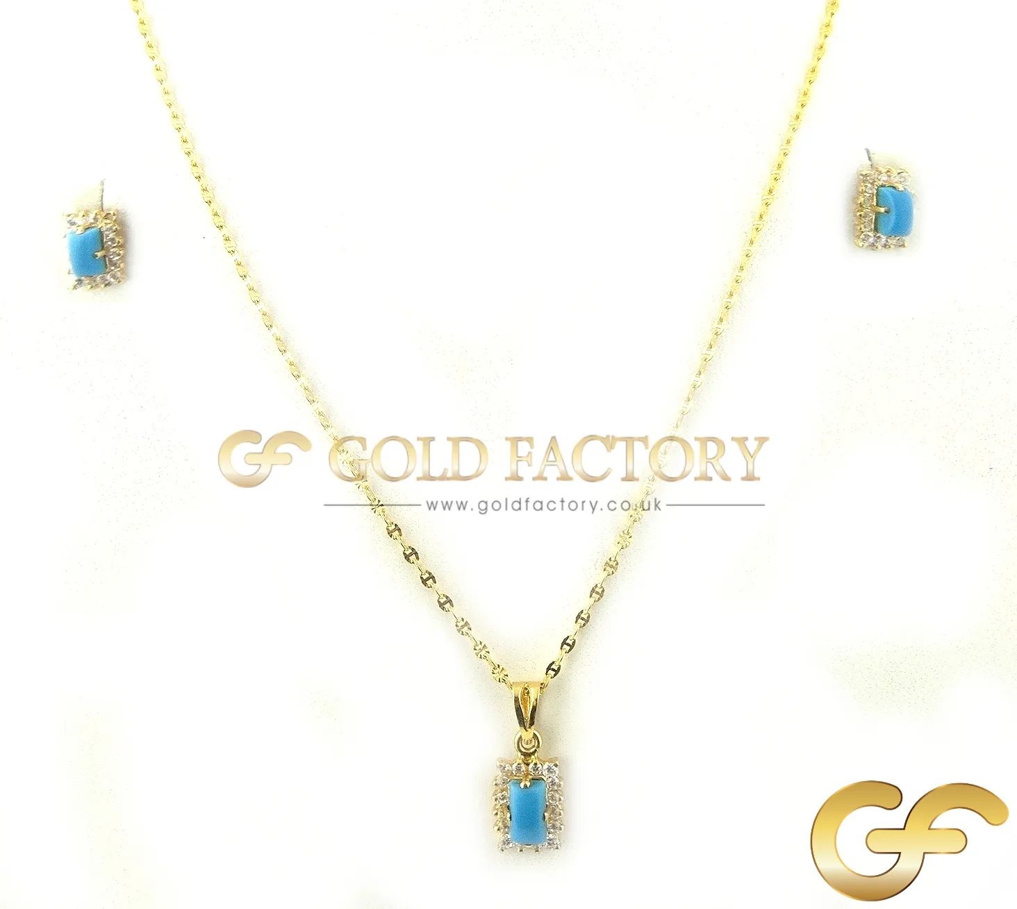 45897582_1 Turquoise Pendant Set & Chain