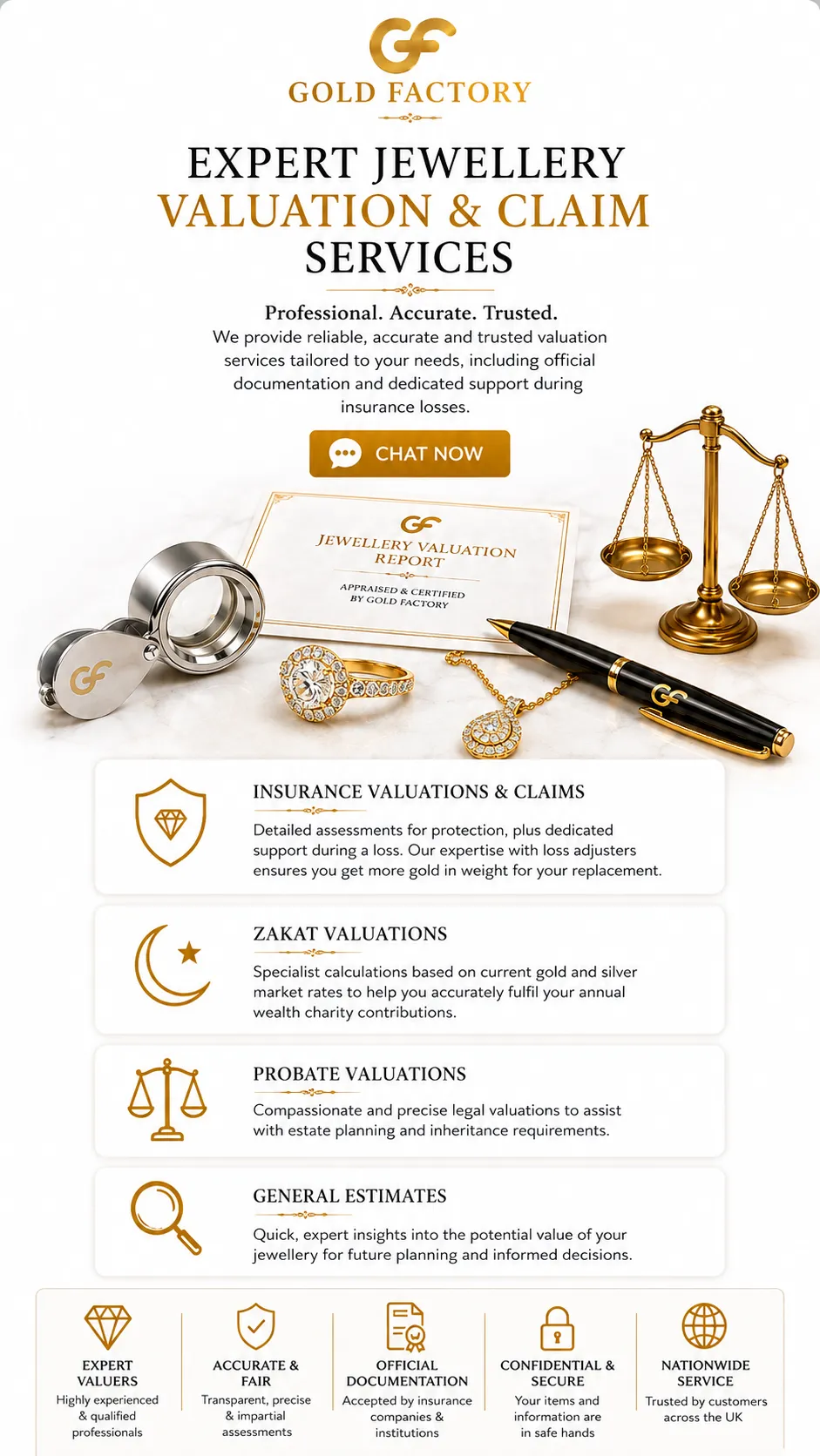 Jewellery valuations and estimates at Gold Factory